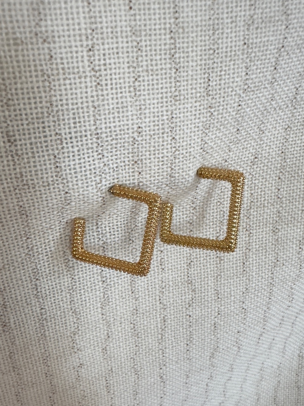 Textured Square Hoops - Picture 2 of 8
